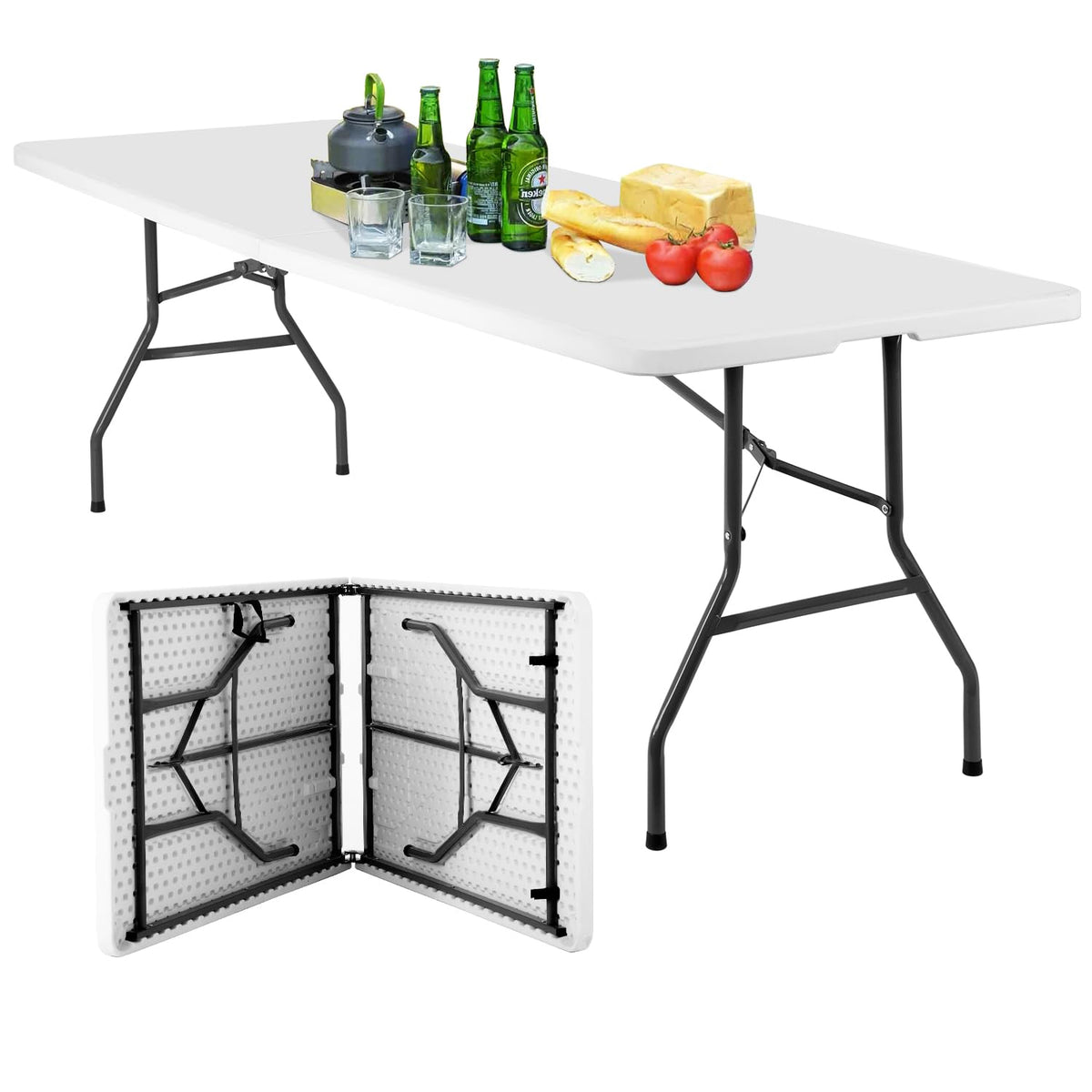 BestOffice 8FT folding picnic table for easy transport at events.