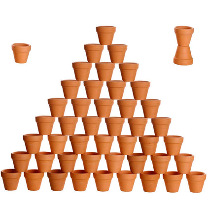 BestTOYHOME 2-inch terracotta pot close-up with drainage holes for seedlings