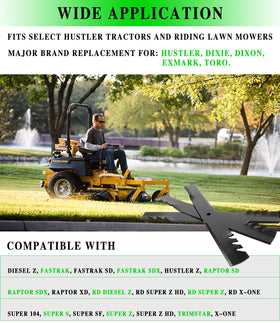 Besttruck G3 Gator blades compatible with Hustler tractors for reliable mowing