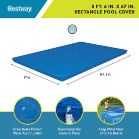 Bestway FlowClear pool cover showing drain holes to prevent water pooling