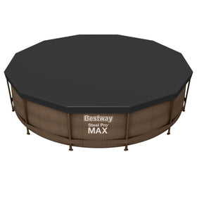 Bestway Flowclear round 12ft pool cover protects water from debris