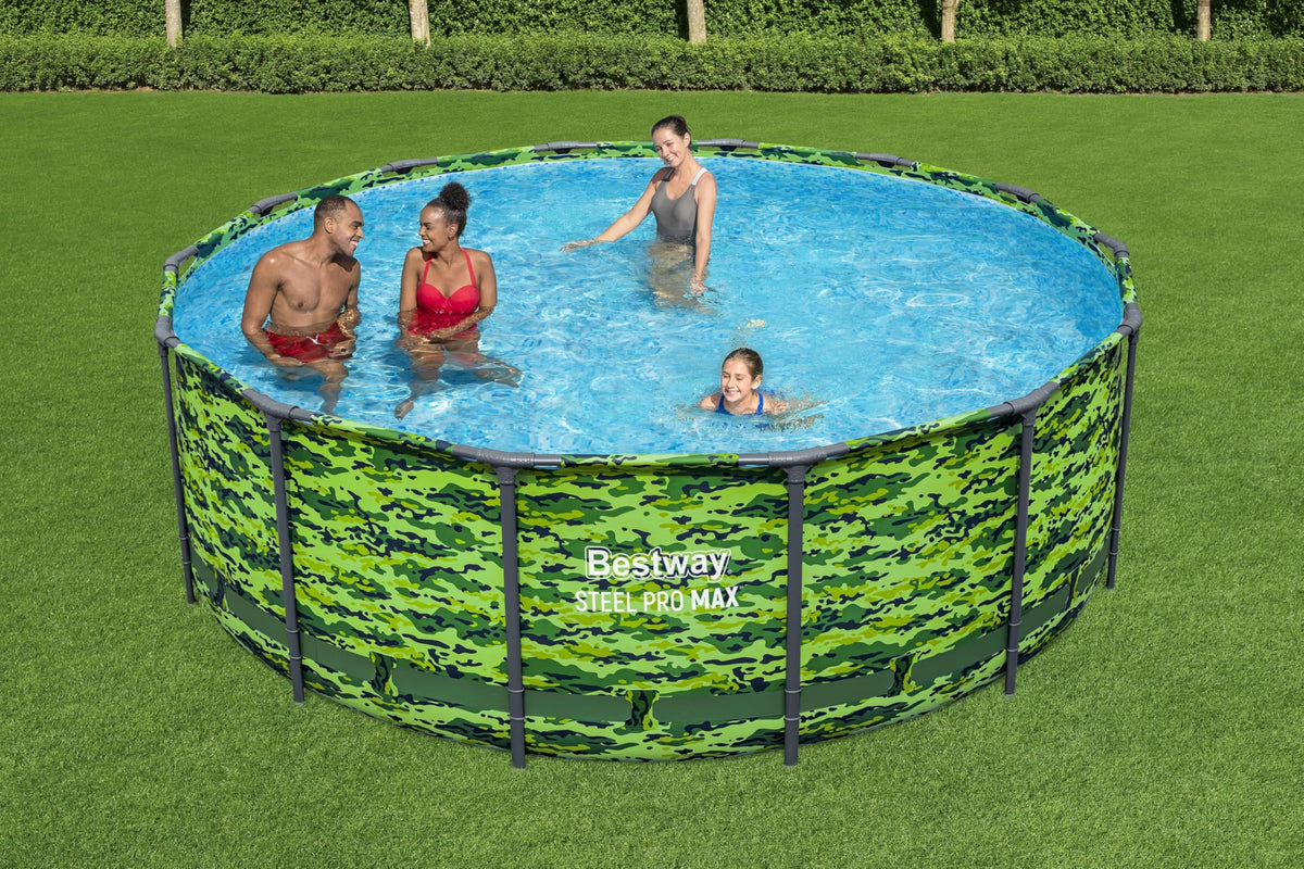 Bestway Steel Pro Max pool ladder provides safe, easy entry for all ages.