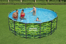 Bestway Steel Pro Max pool ladder provides safe, easy entry for all ages.