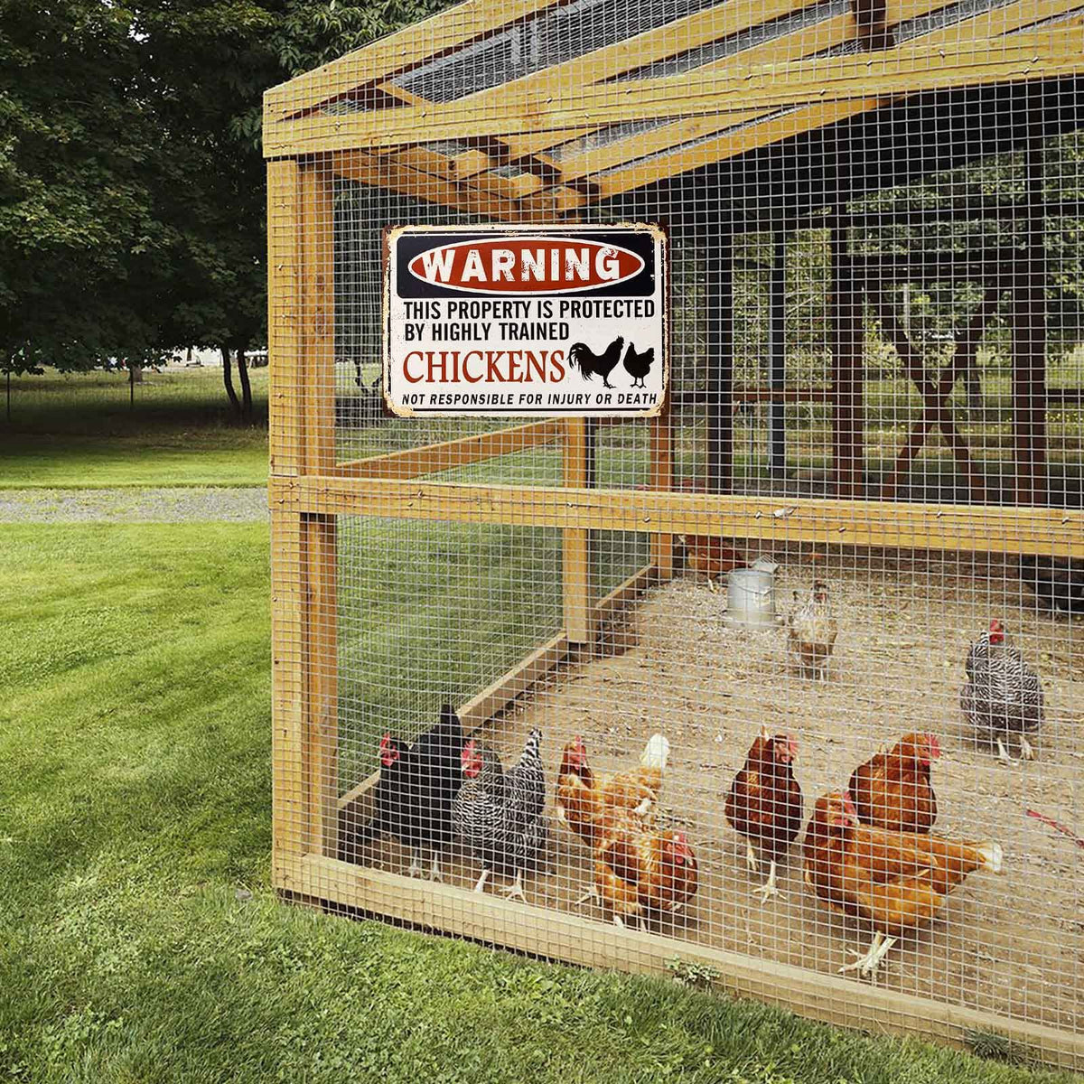 Bestylez decorative chicken sign withstands outdoor weather for years