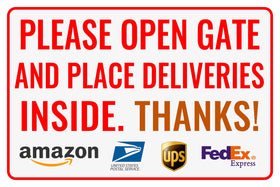 Bestylez delivery sign front view with bold colors for clear gate instructions