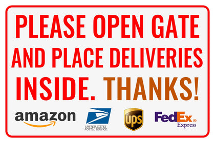 Bestylez delivery sign front view with bold colors for clear gate instructions