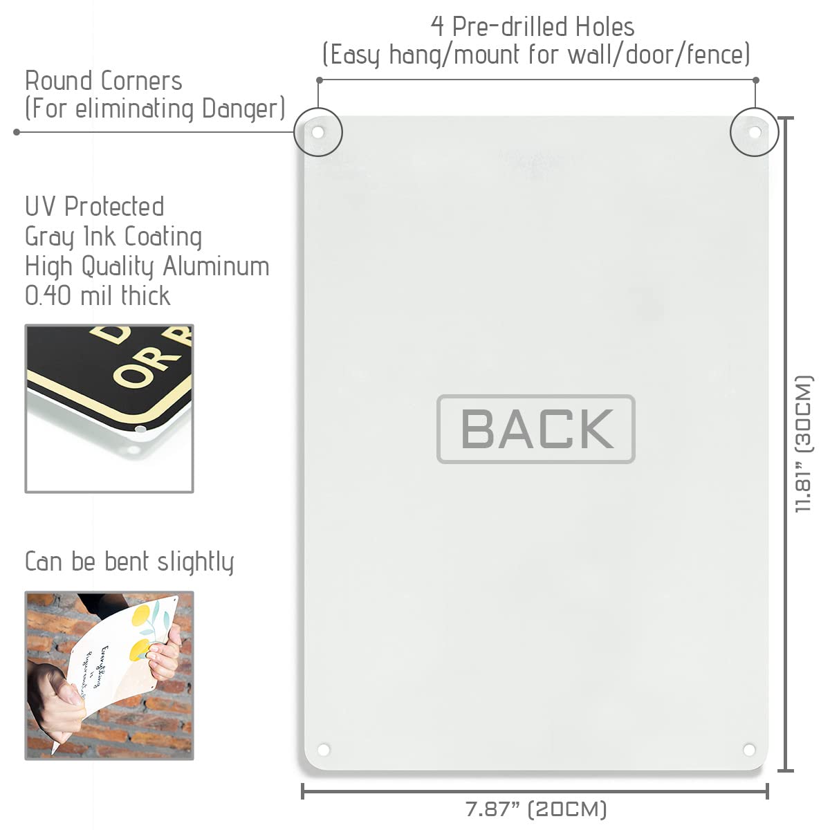 Bestylez delivery sign side view highlights durable rust-free frame for outdoor placement