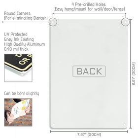 Bestylez delivery sign side view shows sturdy aluminum for outdoor use