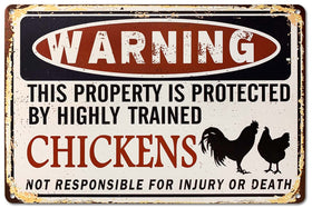 Bestylez funny chicken coop sign front view with witty warning for poultry lovers