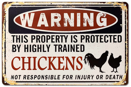 Bestylez funny chicken coop sign front view with witty warning for poultry lovers