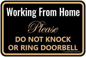 Bestylez Working from Home Sign Do Not Knock for clear door awareness