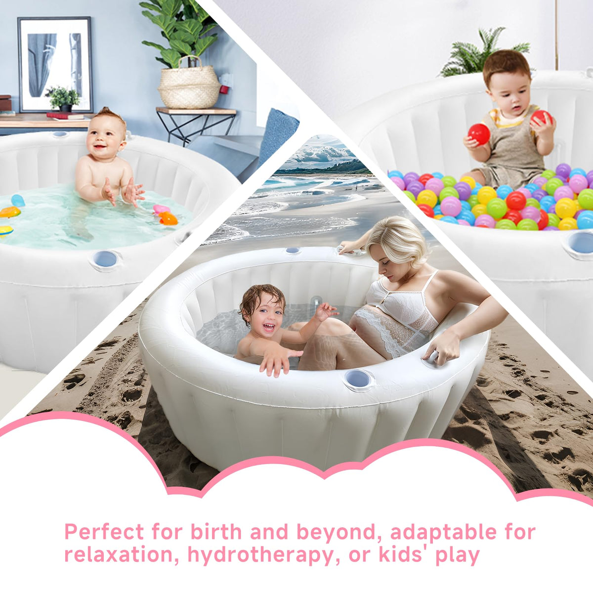 Besutosera birth pool versatile use as soaking tub or post-birth space