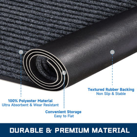Heavy-duty commercial-grade mat for high-traffic entrances and business settings.