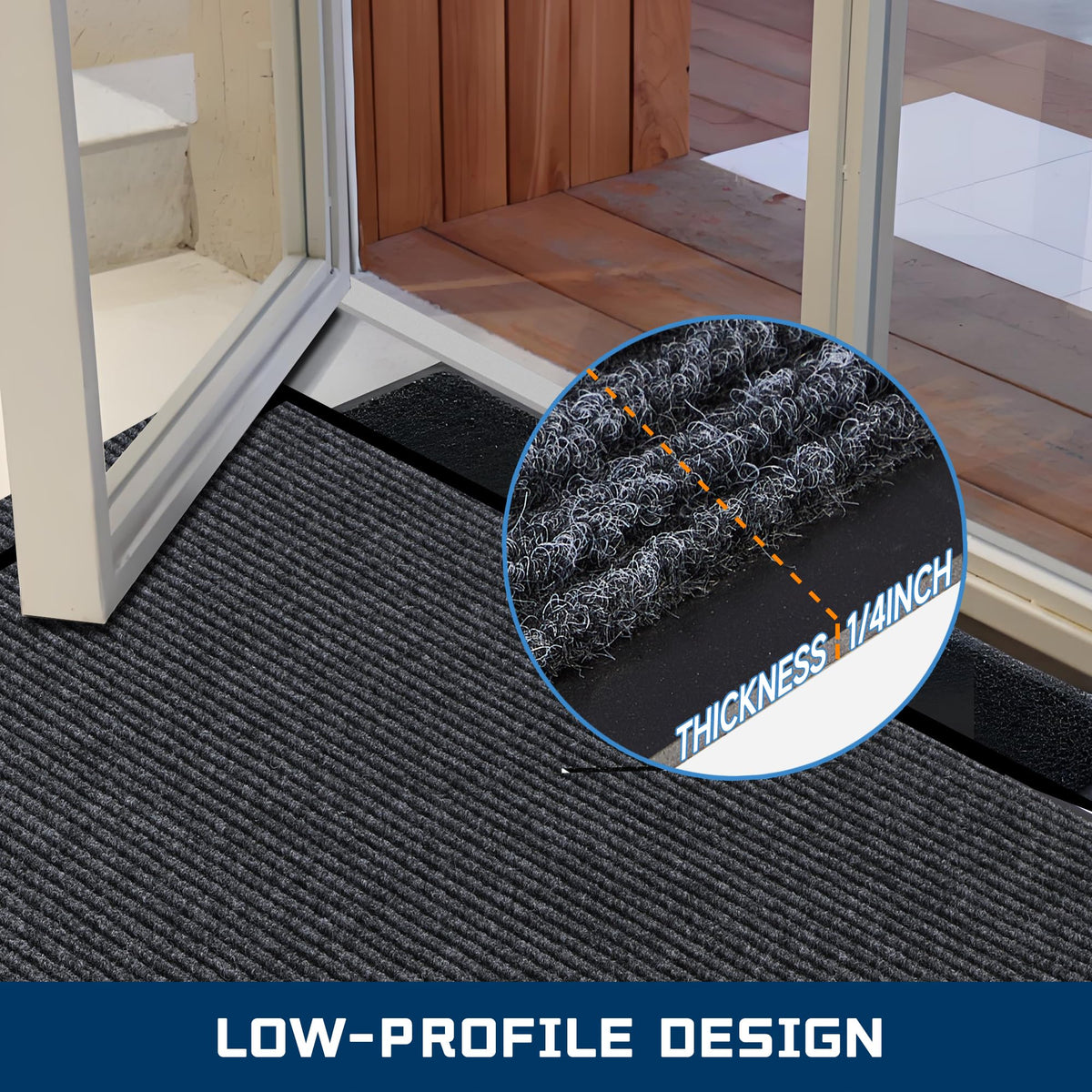 Easy to clean outdoor rug that shakes out or hoses down.