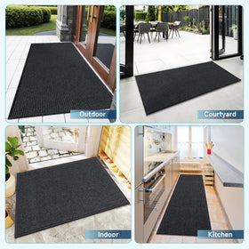 Extra large versatile doormat for outdoor, indoor, patio, or entryways.
