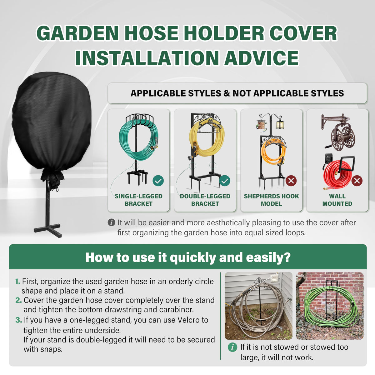Bethshaya garden hose holder cover enhances curb appeal while protecting equipment.