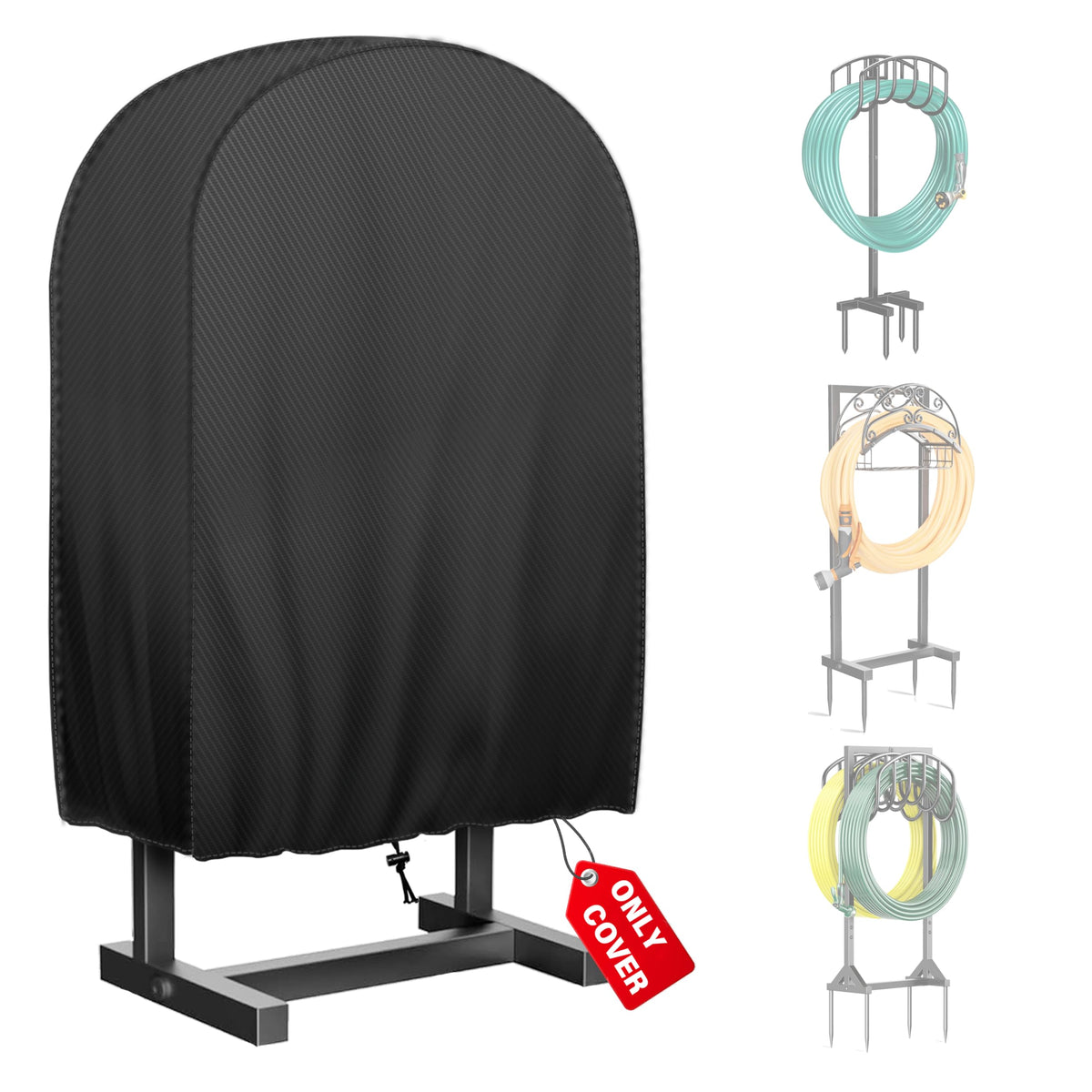 Bethshaya garden hose holder cover weatherproof close-up protects reel from sun, rain, and snow.