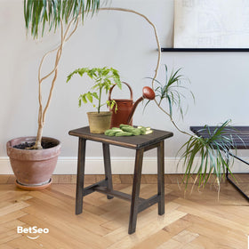 BETSEO Acacia wood living room stool, warm walnut grain adds decor touch.