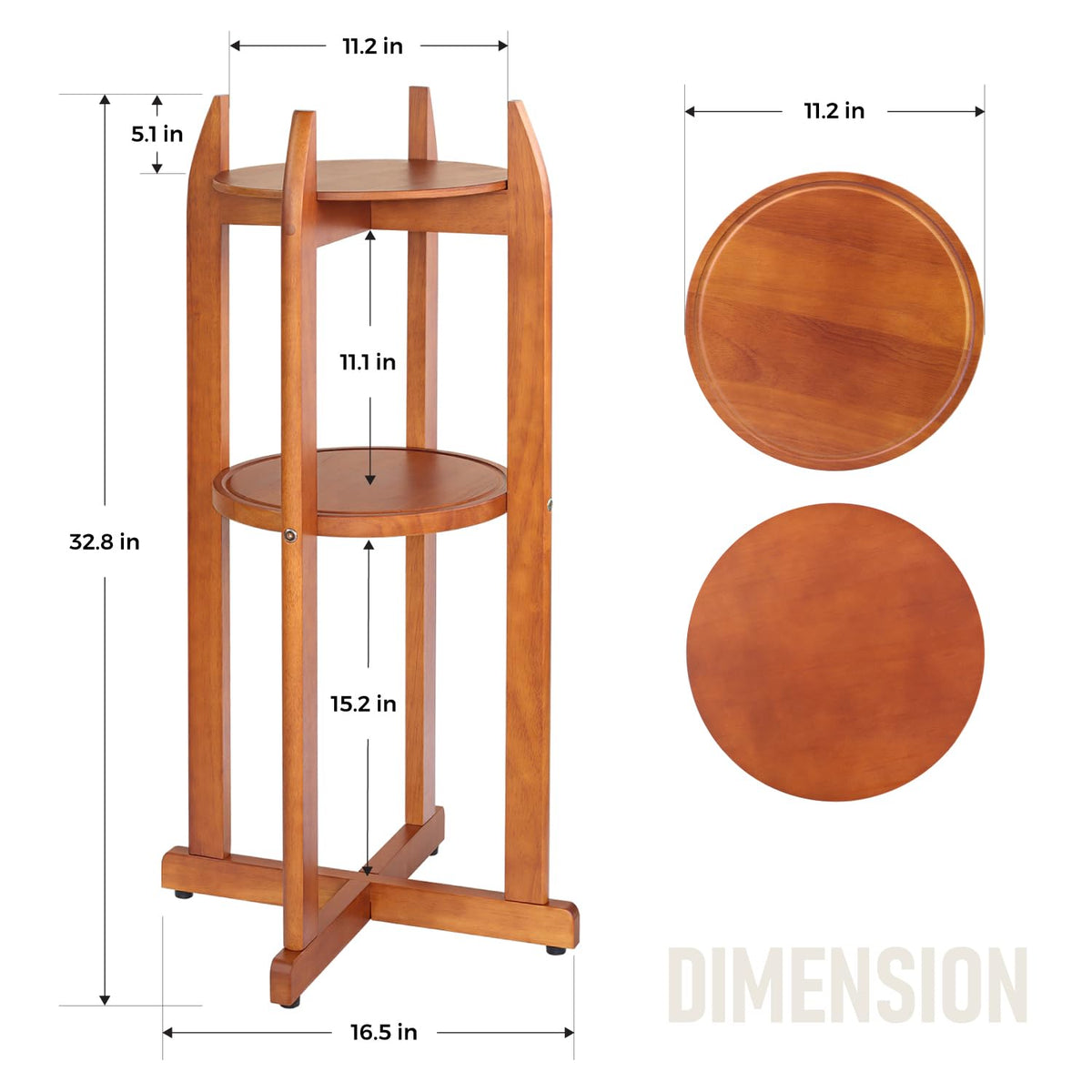 BETSEO two-round shelves included for organized bottle storage on the stand