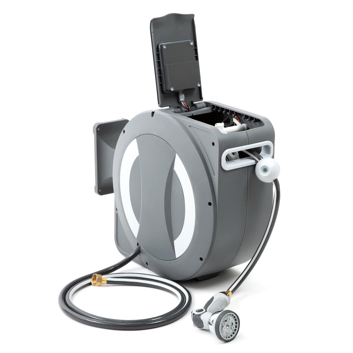 Betta EaseReel includes micro-USB charger and mounting anchors