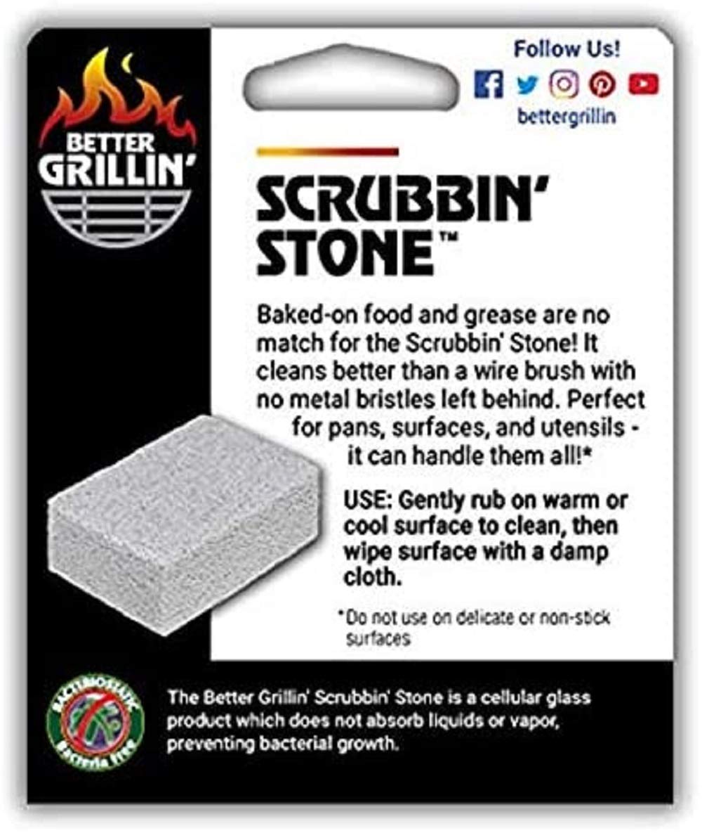 BETTER GRILLIN' Scrubbin Stone made of heat-treated glass for safe cleaning