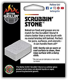 BETTER GRILLIN' Scrubbin Stone made of heat-treated glass for safe cleaning