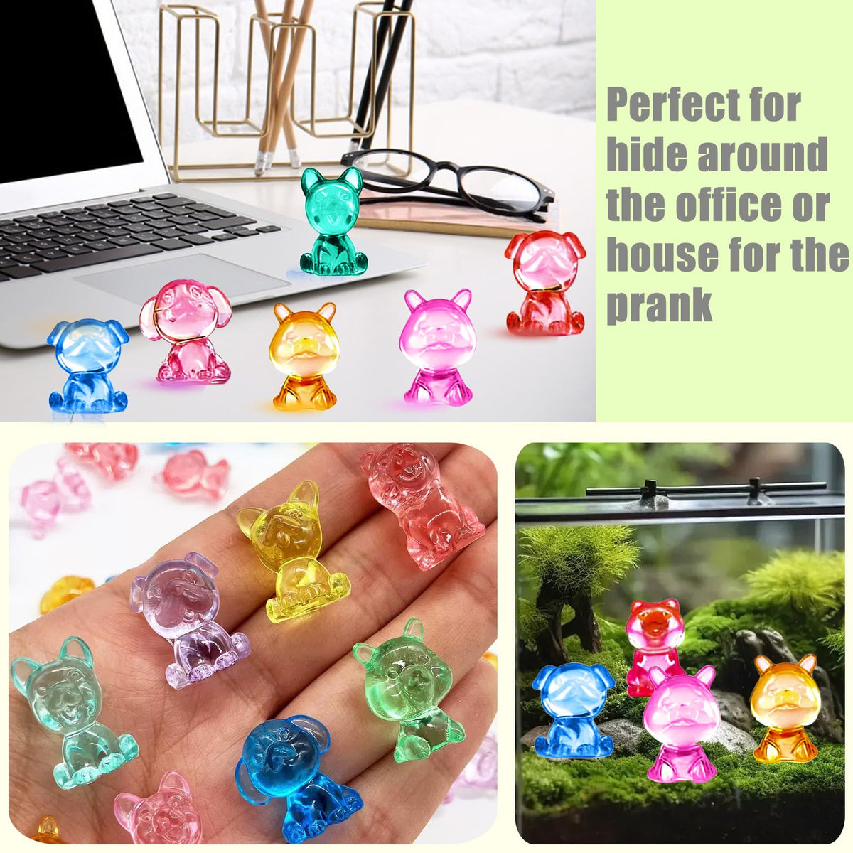 BETURETOP resin mini dog figures withstand indoor and outdoor use with waterproof durability.