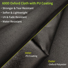 Beurbcikue elastic bottom with Velcro straps secures snug fit.