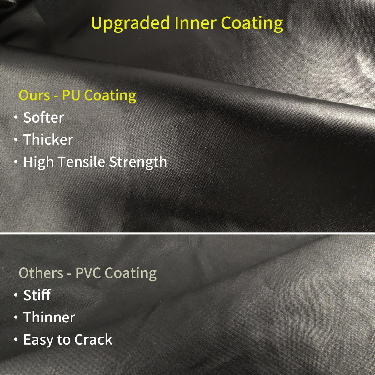 Beurbcikue water-resistant Oxford cloth shields grill from rain and snow.