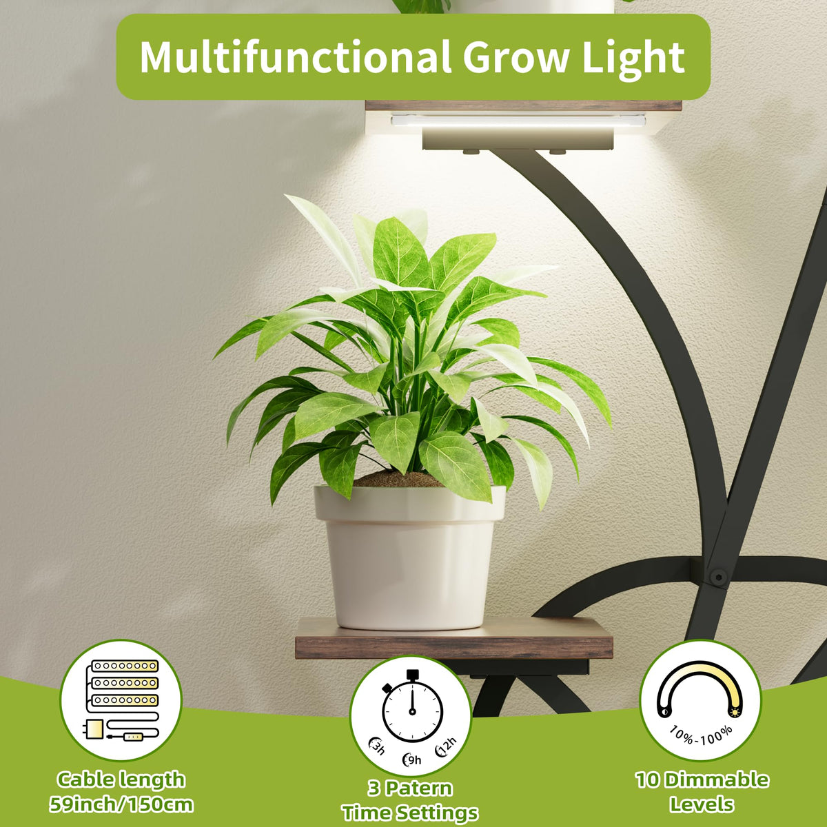 BEVAURORA durable iron pipes form a sturdy, long-lasting frame.