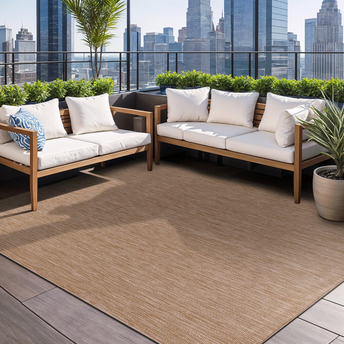 Beverly Rug easy to clean with damp cloth, vacuum, or hose.