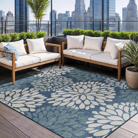 Beverly Rug indoor-outdoor use adapts from living rooms to decks and patios.