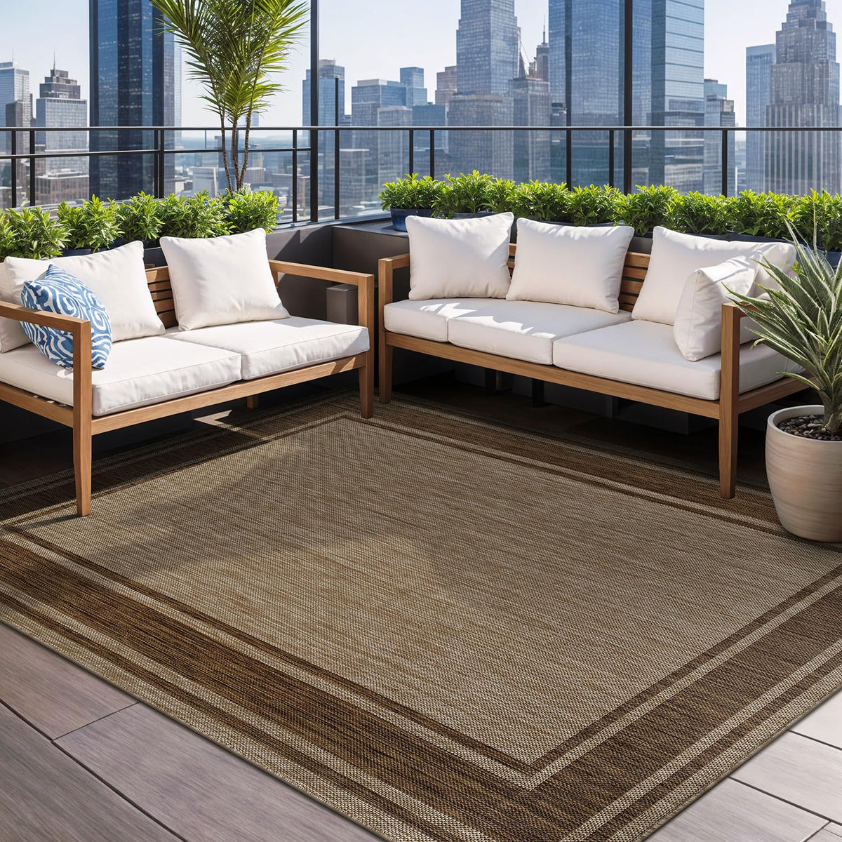 Beverly Rug large outdoor rug 9x12 with bordered design for patios and decks.