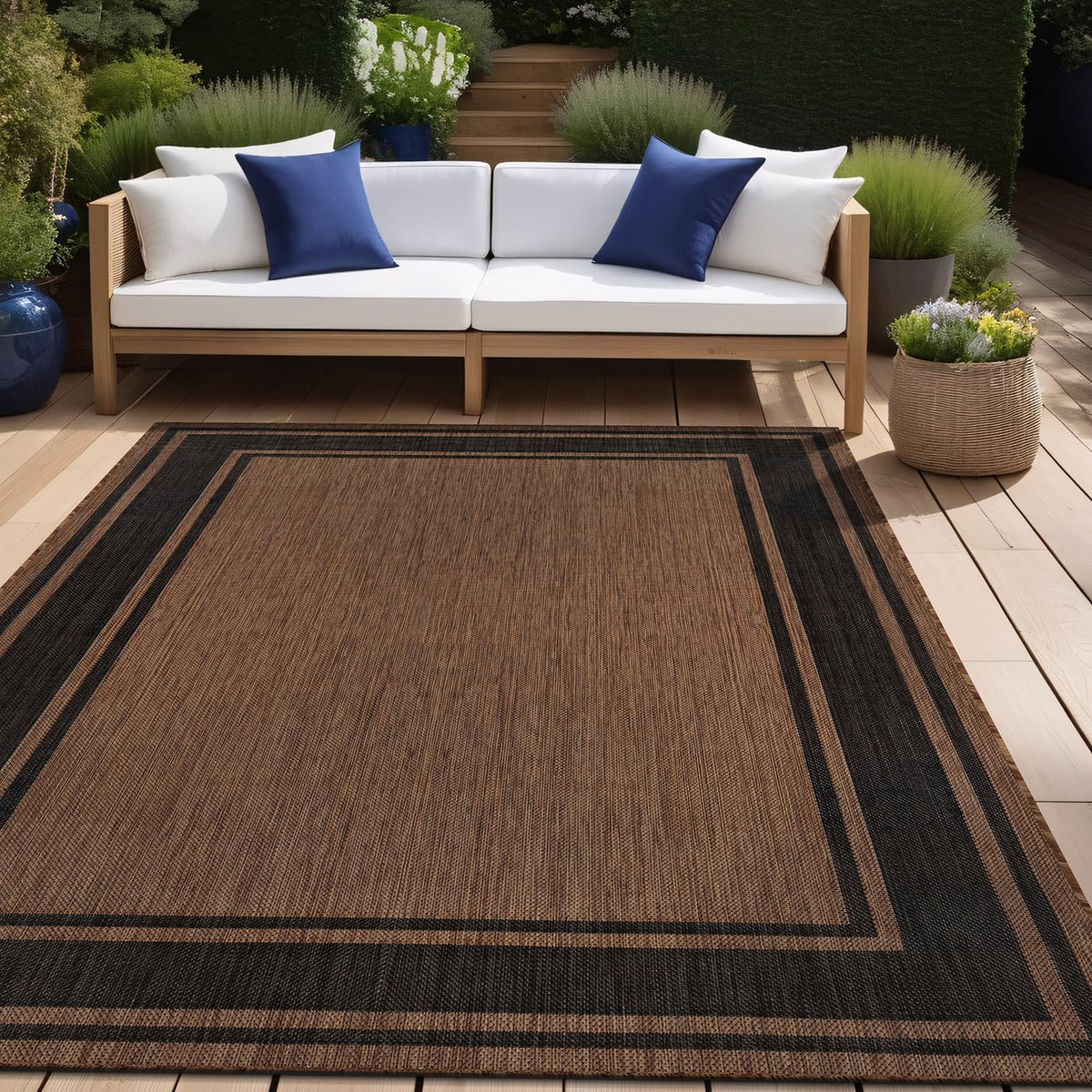 Beverly Rug large outdoor rug 9x12 with gold border for versatile indoor/outdoor spaces