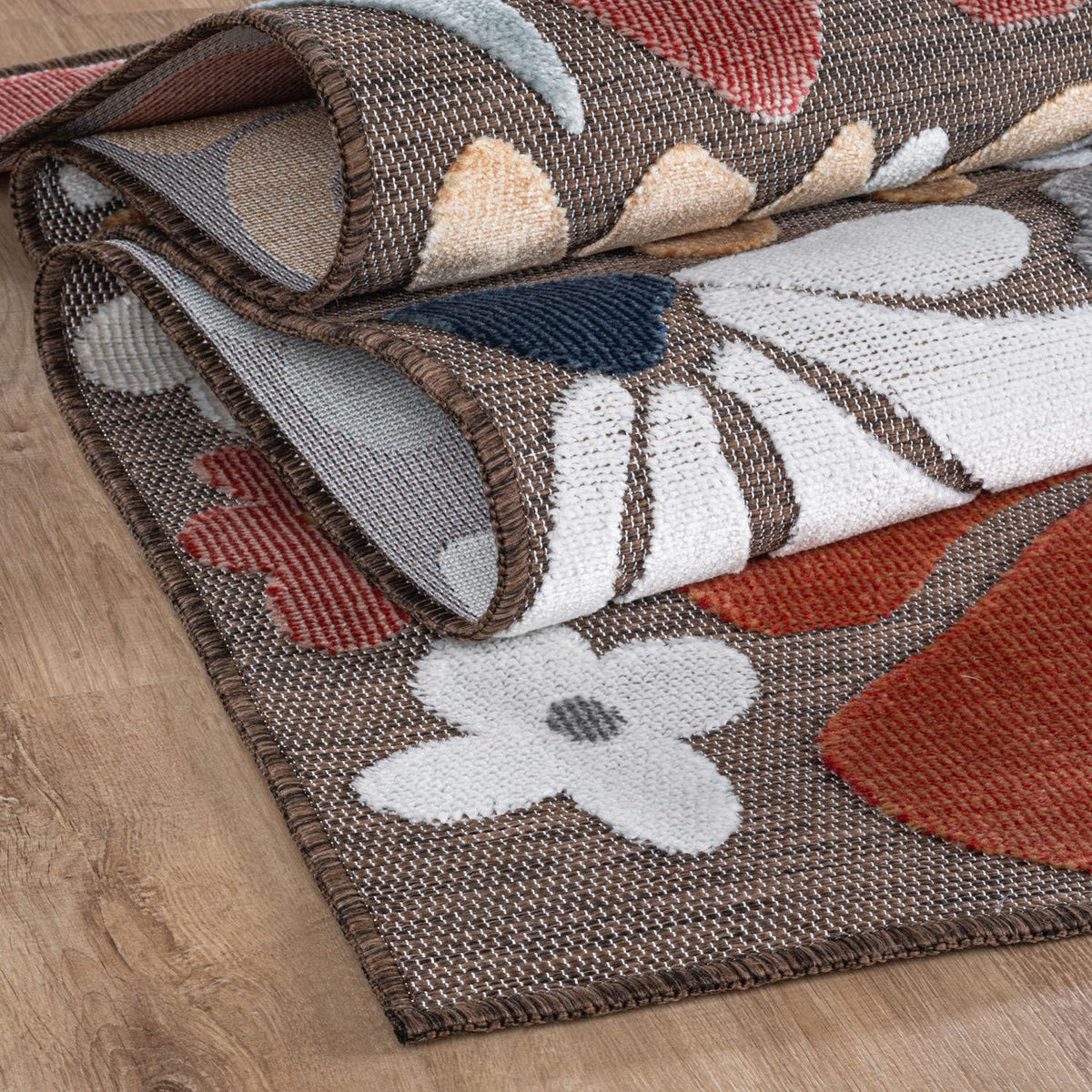 Beverly Rug living room terracotta tone adds warmth and elegance.