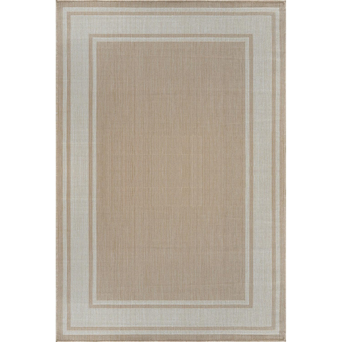 Beverly Rug modern bordered patio rug suitable for indoor and outdoor living spaces.