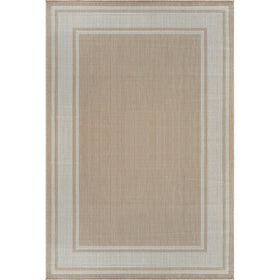 Beverly Rug modern bordered patio rug suitable for indoor and outdoor living spaces.