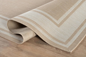 Beverly Rug waterproof outdoor carpet keeps decks dry after rain.