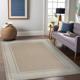 Beverly Rug weather-resistant polypropylene resists sun and moisture.