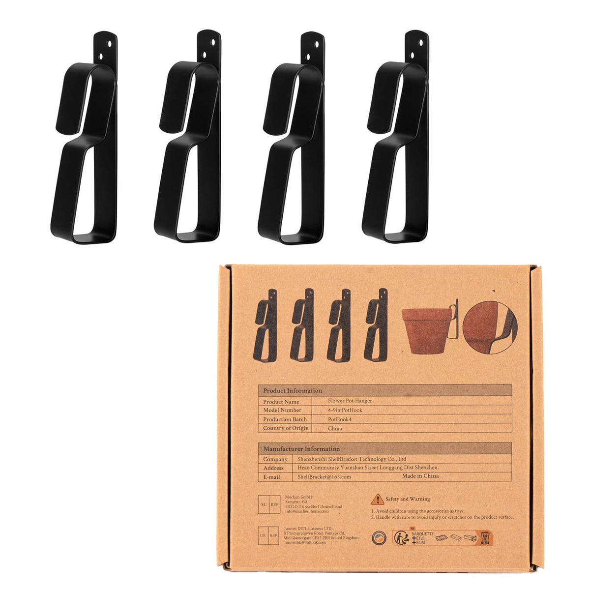 Beviever clip system supports pots up to 50 lbs when mounted.