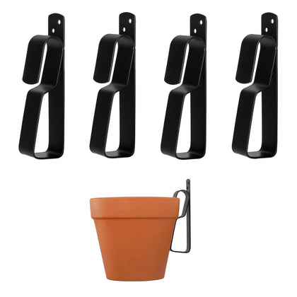 Beviever terracotta pot hanger clip used outdoors for secure display.