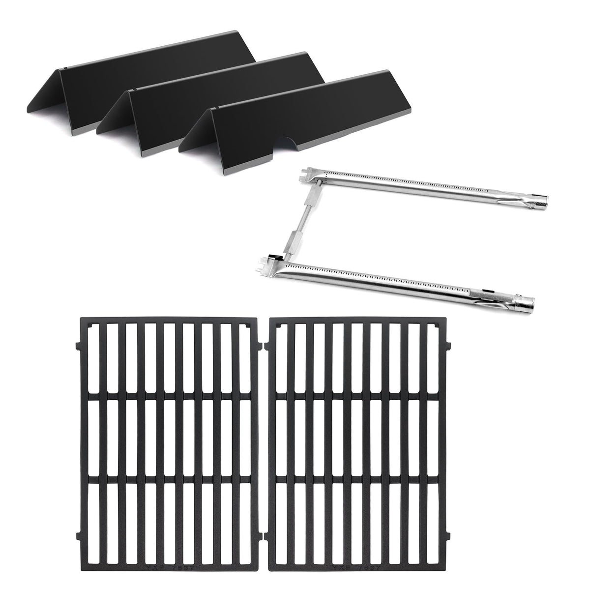 Bewesazy Weber Spirit flavorizer bars 3-pack for even heat and long-lasting grilling.