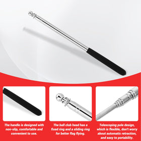 Bewudy compact folded flagpole ideal for travel and storage.