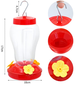 Bexter hummingbird feeder disassembled for cleaning with screw-off parts.