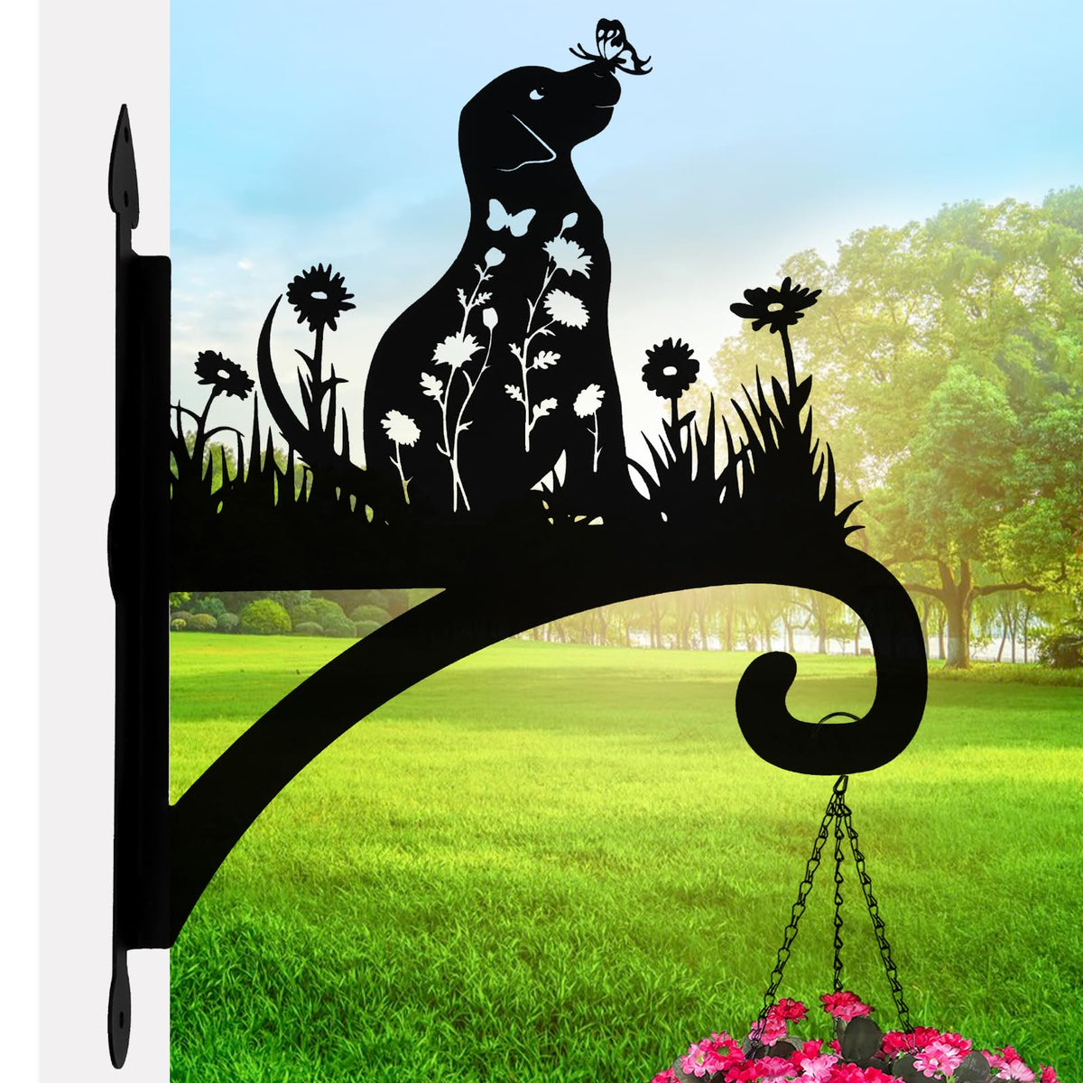 Beyoogeem outdoor garden dog design enhances curb appeal.
