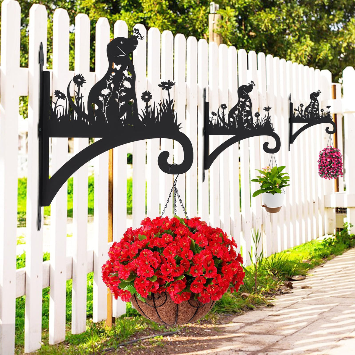 Beyoogeem patio balcony planter bracket ideal for flowers and lights.