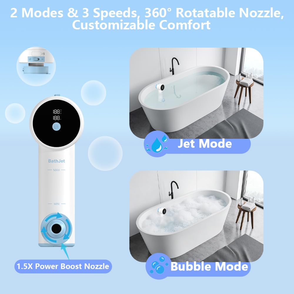 BFJOG bath jets can be mounted quickly with a rotating snap-on suction cup.