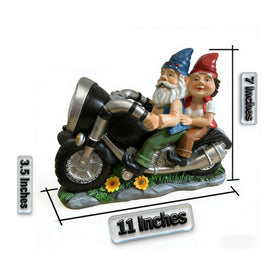 BGBWBFBR compact 11-inch gnome statue along garden path lighting