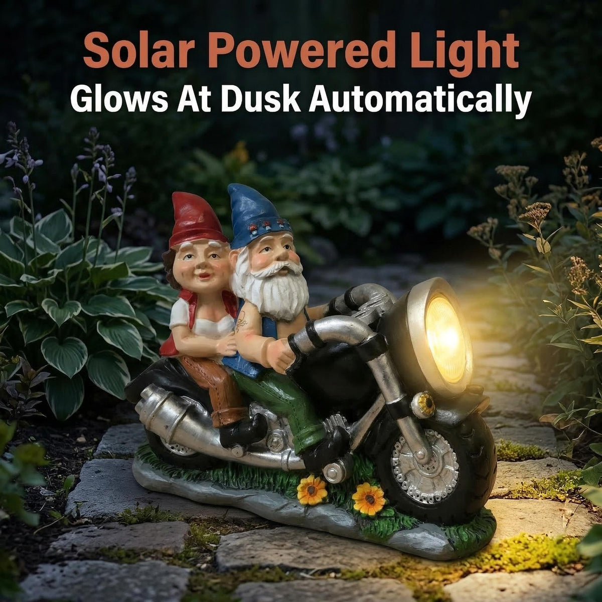 BGBWBFBR weatherproof resin gnome resists rain and sun for year-round charm