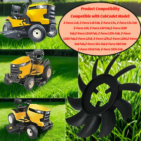 BGD 55217 ten-blade flywheel fan showing alignment with multiple transmissions for easy fit.